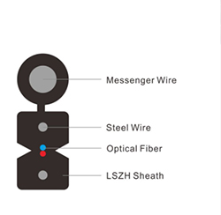 Self Supporting Steel Wire 2F G657A Outdoor FTTH Drop Cable