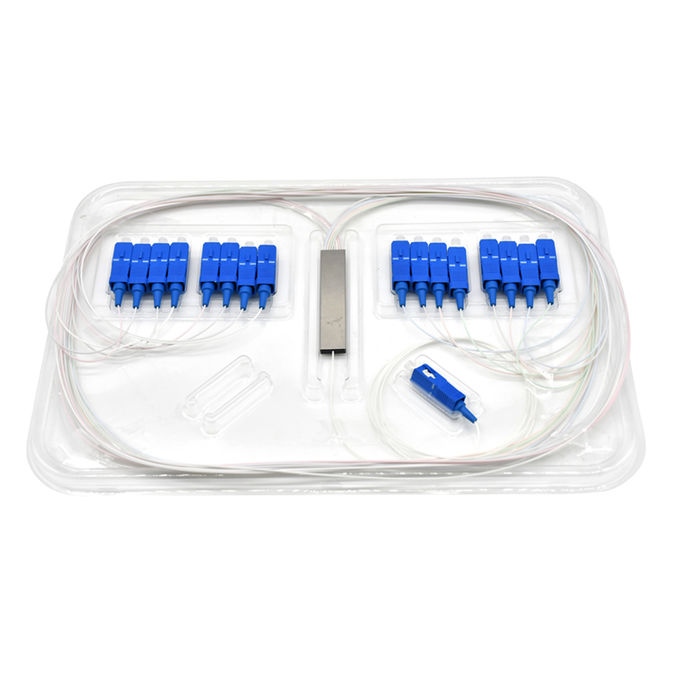 50/50 Ratio SC/UPC Mini Steel 1x16 PLC Fiber Optic Splitter 2